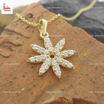 0.45 - 0.55 Ct G-H/VS1 Natural Diamonds Snowflake Pendant With Chain 18 Kt Gold - £1,287.53 GBP+