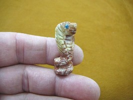(Y-SNAK-6) little Red COBRA Snake gemstone carving soapstone Peru love s... - £6.79 GBP