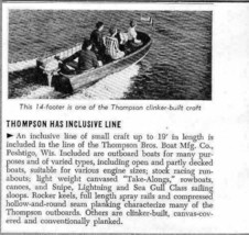 1951 Magazine Photo Thompson Bros. 14 ft Clinker Built Boats  - £5.63 GBP