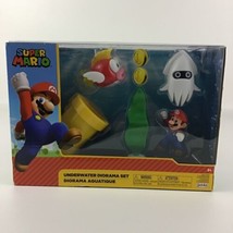 Nintendo Super Mario Underwater Diorama Playset Figures New Sealed 2019 Jakks - £30.97 GBP