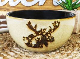 Pack Of 2 Rustic Emperor Giant Stag Elk Moose Deer Pasta Salad Soup Bowl... - $32.99