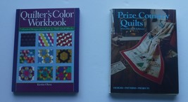 Quilting Book lot of 2 Quilter&#39;s Color Workbook and Prize Country Quilts - £10.98 GBP