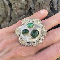 OOAK gREEN Tourmaline Huge Silver Ring OFFeR! - $3,349.91 MXN