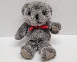 Russ Berrie Soft &#39;N Suede Tippy Teddy Bear 8&quot; Gray Plush Stuffed Animal ... - £42.97 GBP