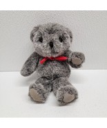 Russ Berrie Soft &#39;N Suede Tippy Teddy Bear 8&quot; Gray Plush Stuffed Animal ... - £42.67 GBP