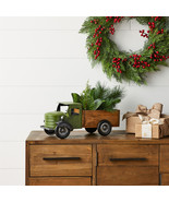 Vintage Style Metal Pick Up Truck with Wood Bed 18&quot;L - $69.56