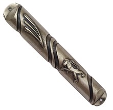 5&quot; Pewter mezuzah oblique lines mezuza royal lion emblem need 10cm klaf ... - £15.58 GBP