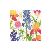 Caspari Summer Garden Paper Cocktail Napkins in White, Four Packs of 20 - £9.10 GBP+