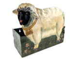 Vintage Hand painted Sheep Lamb Window Box, Planter, Flower 12&quot; x 6&quot; Tin... - £38.93 GBP