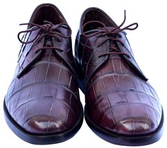 Classic Seal Brown Double Sole Derby Fully Crocodile Leather Men Business Shoes - £965.12 GBP