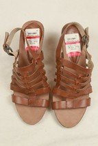 Franco Sarto NEW 10 M   A - Ginger Brown Woven Leather Womens Buckle Cork Shoes  - $17.33