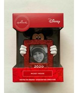 2020 Hallmark Christmas Tree Ornament Mickey Mouse Frame Dated Red Glitt... - £7.00 GBP