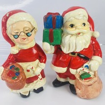 Santa and Mrs Claus Ardco Coin Bank Figurines VTG Made Japan 5.5in Chris... - $21.51