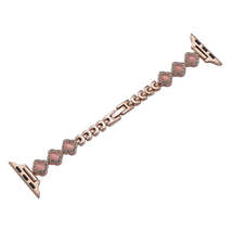 For Apple Watch Ultra 49mm Diamond Four-leaf Clover Metal Chain Watch Band(Rose  - £7.90 GBP