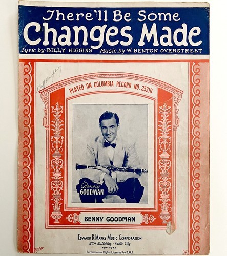 Benny Goodman Swing Jazz 1932 Sheet Music There'll Be Some Changes Made DWU4 Item image 2