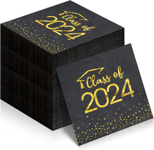 Class of 2024 Graduation Napkins, 100Pcs Disposable Congrats Grad Paper Cocktail - £20.58 GBP