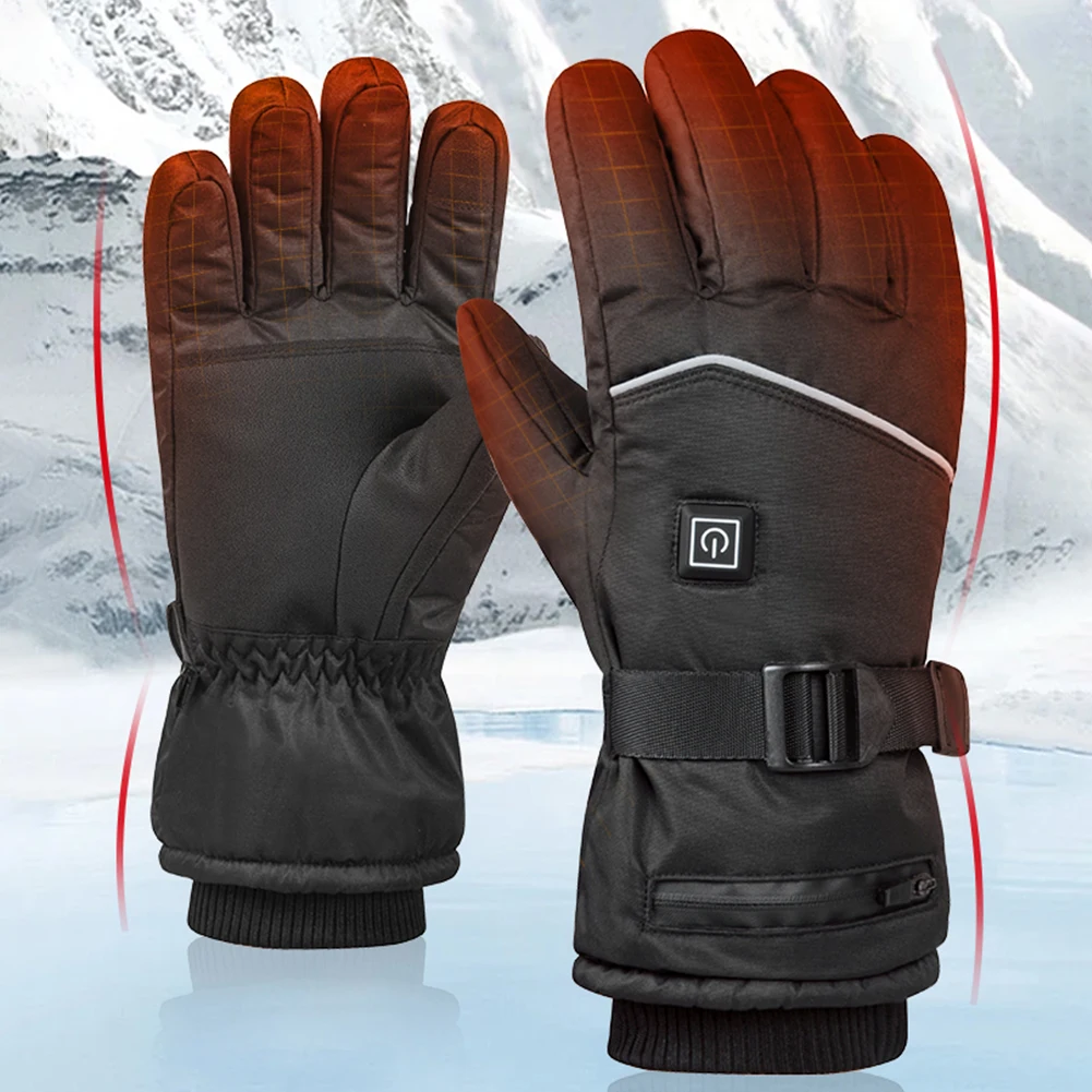 Motorcycle Gloves Touchscreen USB Heated Gloves Waterproof Rechargeable 3-Level - £50.67 GBP+