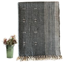 VANITA | Wool Throw | Blanket | Grey indian wool Throw - £259.79 GBP