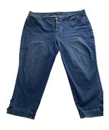 Talbots Woman Flawless Five Pocket Dark Wash Jeans Lace Up Ankle Size 22W - $23.74