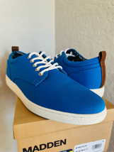 MADDEN Twill Sneaker Tennis Shoe, Cushioned Ortholite, Classic Size 10, Blue NWT - £58.08 GBP