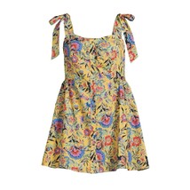 Terra &amp; Sky Dress 3x (24W - 26W) Tie Shoulder Seersucker Floral Smocked NEW - £13.77 GBP