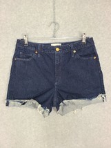 Universal Thread Women&#39;s Vintage Midi Jean Shorts Dark Wash Cut Off Cuff Booty 8 - £8.22 GBP
