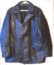 Woman&#39;s Black Leather Jacket Genuine Leather Size Large - £53.95 GBP