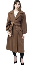 VTG Benetton Wool Blend Slouchy Overcoat Tobacco Brown Size 40 Italy 80s - $148.50