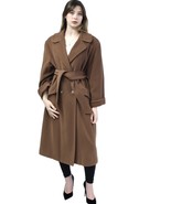 VTG Benetton Wool Blend Slouchy Overcoat Tobacco Brown Size 40 Italy 80s - $148.50