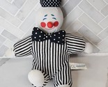 Vintage Play By Play Clown Plush Stuffed Animal Black Stripes &amp; Polka-do... - $19.75