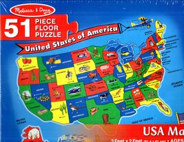 U S A Map 51 piece Floor Puzzle, New | Melissa &amp; Doug for children - $9.00