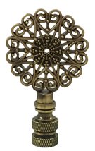 Royal Designs Scalloped Filigree 2.62&quot; Lamp Finial for Lamp Shade, Antique Brass - $24.70+