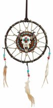 Ebros Native American Animal Spirit Buffalo Skull Dreamcatcher Wall Deco... - $27.99