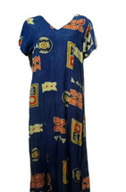 aloha hut Hawaii Swirl Short Sleeve long Maxi dress Size S - $24.74