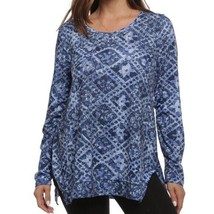 Erika Naomi Burnout Top Long Blue Tunic Nightscape Size Medium and Small... - £25.96 GBP