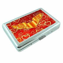 Heart Wings Em1 Hip Silver Cigarette Case Id Holder Metal Wallet 4&quot; X 2.... - $7.95