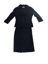 Kay Unger Woman’s Blue Black 2 piece Lined Suit Skirt set size 4 - £46.60 GBP