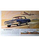 62 Chevrolet airplane jet airline 2 page ad 1962 Vintage Print Ad - $13.85
