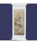 Chinese Scroll Crane a1713 Falcon Painting Silk Picture Dollhouse Miniature - £4.46 GBP
