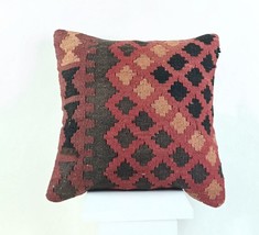 16x16 Ethnic Vintage Turkish Rug Pillow Cover Home Decorative Boho Cushion 2209 - £15.01 GBP