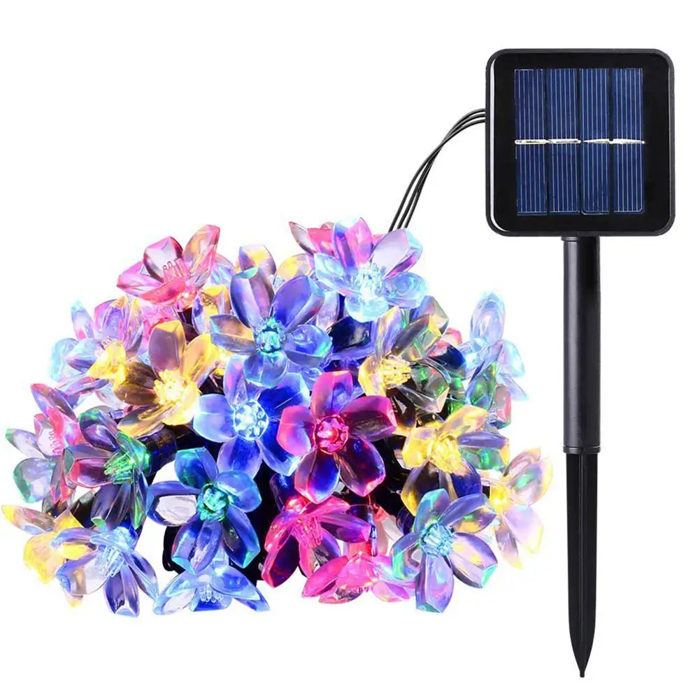 20/50LED Solar Power Cherry Blossom Fairy String Light Yard Gar Curtain Decorati - £125.88 GBP