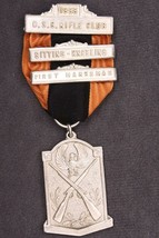 1955 OSC Rifle Club Sitting Kneeling First Marksman Shooting Award Medal... - £21.31 GBP