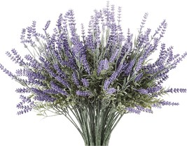 Butterfly Craze Artificial Lavender 4-Piece Bundle - Lifelike Faux Silk Plants - £30.01 GBP