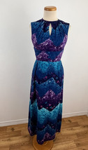 Vintage Lee Stevens of Miami Barkcloth Hawaiian Floral Print Maxi Dress - £58.95 GBP