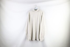 NOS Vintage 90s J Crew Mens XL Blank Long Sleeve Turtleneck T-Shirt Gray Cotton - $69.25