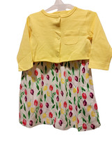 Lovable Friends - Girls floral white dress with yellow cardigan, cotton ... - £8.78 GBP