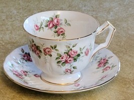 Aynsley GROTTO ROSE Tea Cup &amp; Saucer Pink Roses #185 - £17.88 GBP