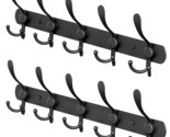 Black Coat Rack Wall Mount With 5 Tri Hooks For Hanging  16 Inch Heavy D... - $33.99
