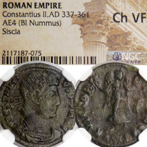 Constantius II Victory Scarce Christogram Chi-Rho NGC Choice VF Roman Coin - £120.07 GBP