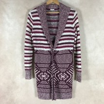 URBAN OUTFITTERS ECOTE Wine/Striped Open Front Mid-length Cardigan Sweat... - £13.10 GBP